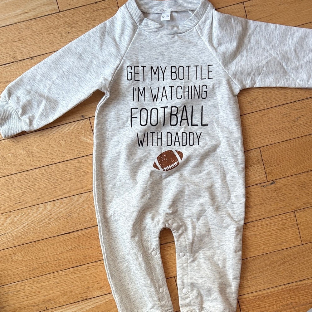 Football onesie 12-18 months NWOT